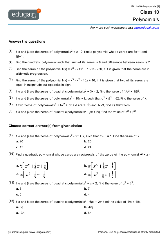 Polynomials