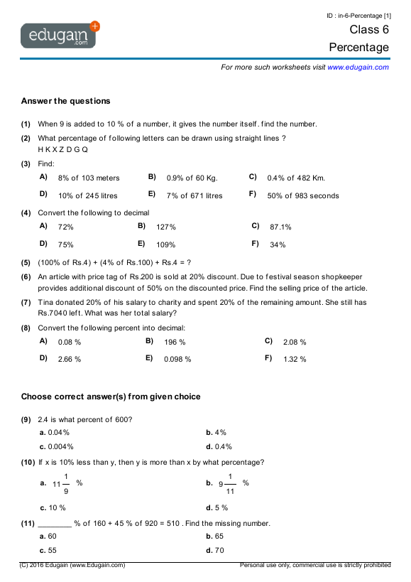 Percentage